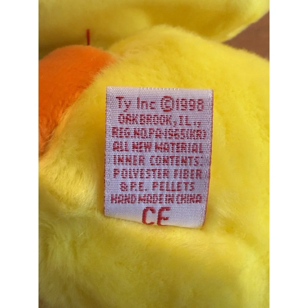 Ty Beanie Buddies 1998 Quackers 9'' Yellow Duck‎ Plush Retired MWMT